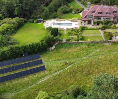 Modern UK home with solar panels and battery storage system