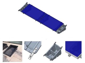 Flat surface ballast filed solar panel buckets