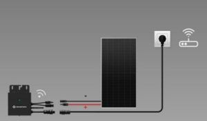 Single solar panel plug in mains inverter