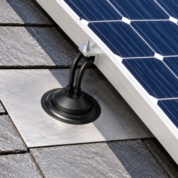 Solar panel roof entry watertight lead slate. Roof Entry Solar Slates