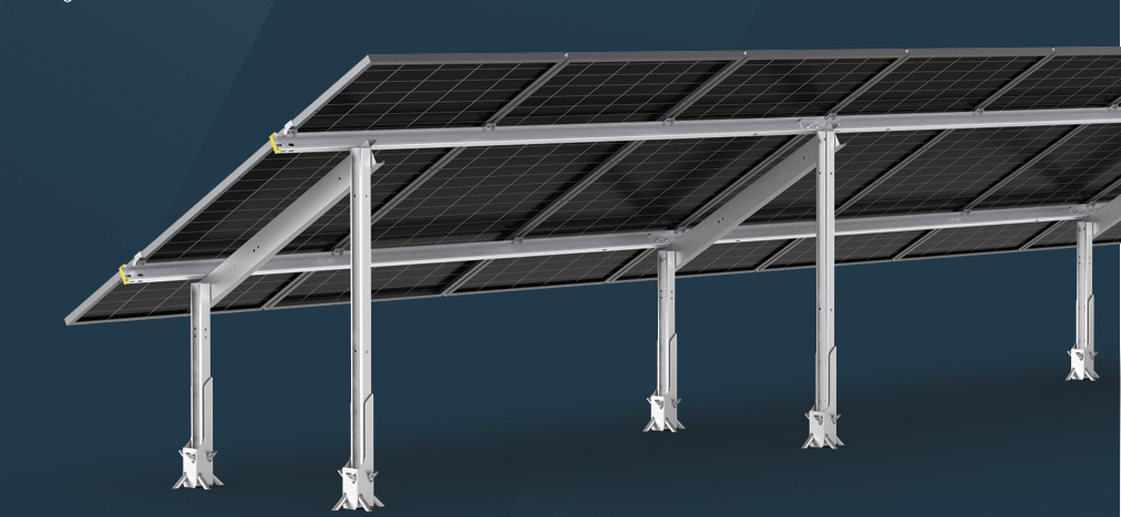 Ground mounted self installation solar panel support framework